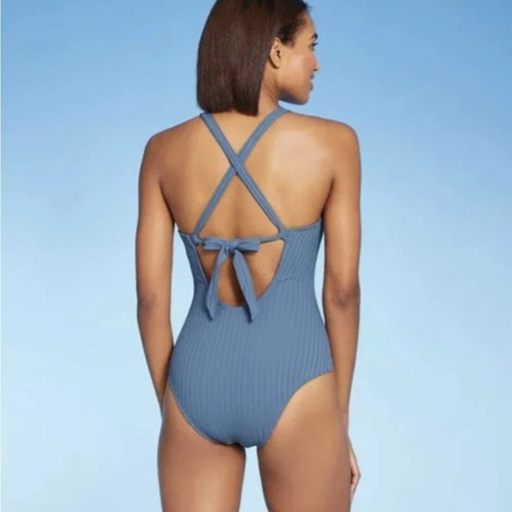 Kona Sol Blue One-Piece Swimsuit with Athletic Silhouette